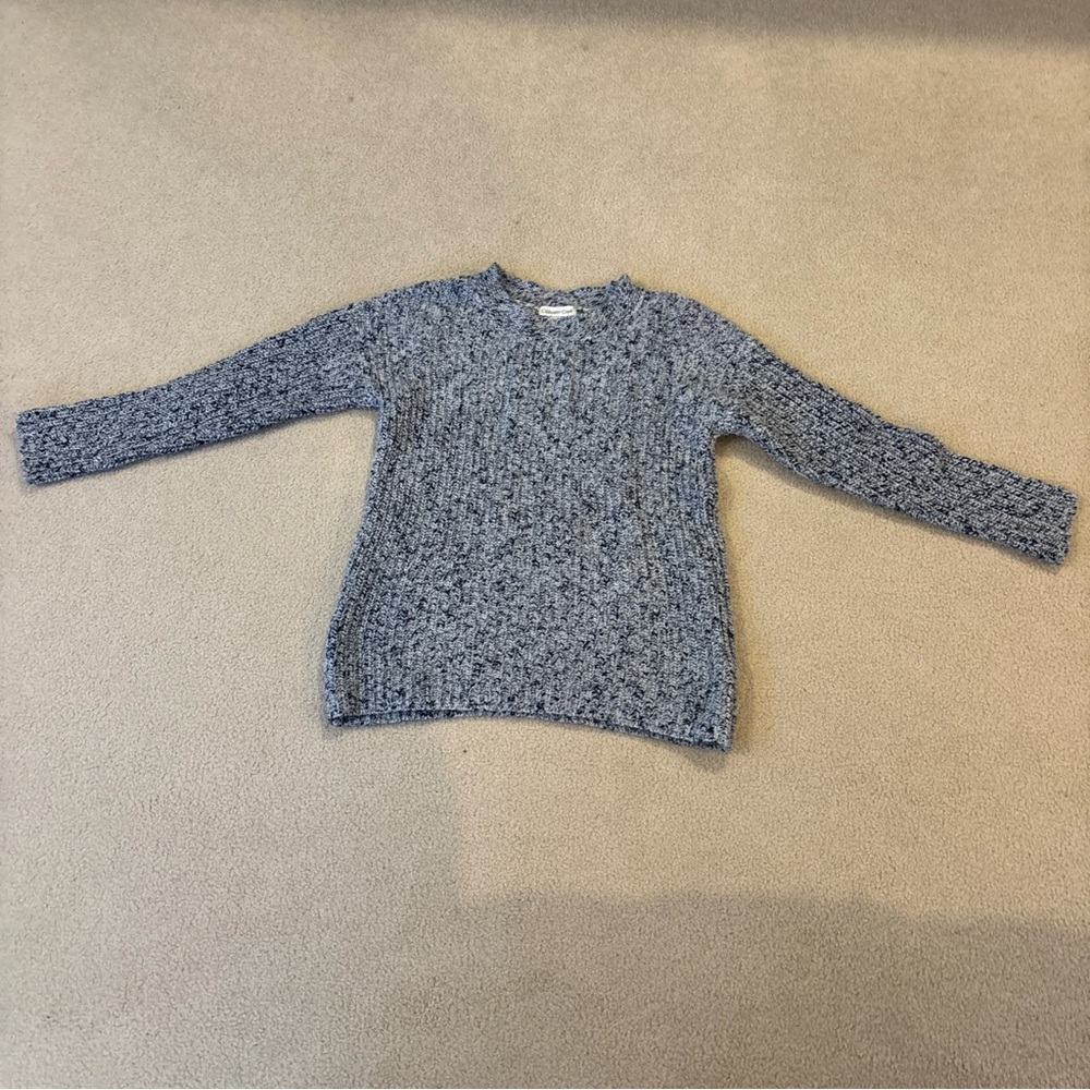 Coldwater Creek Heathered Navy Sz 8/S cotton blend Sweater